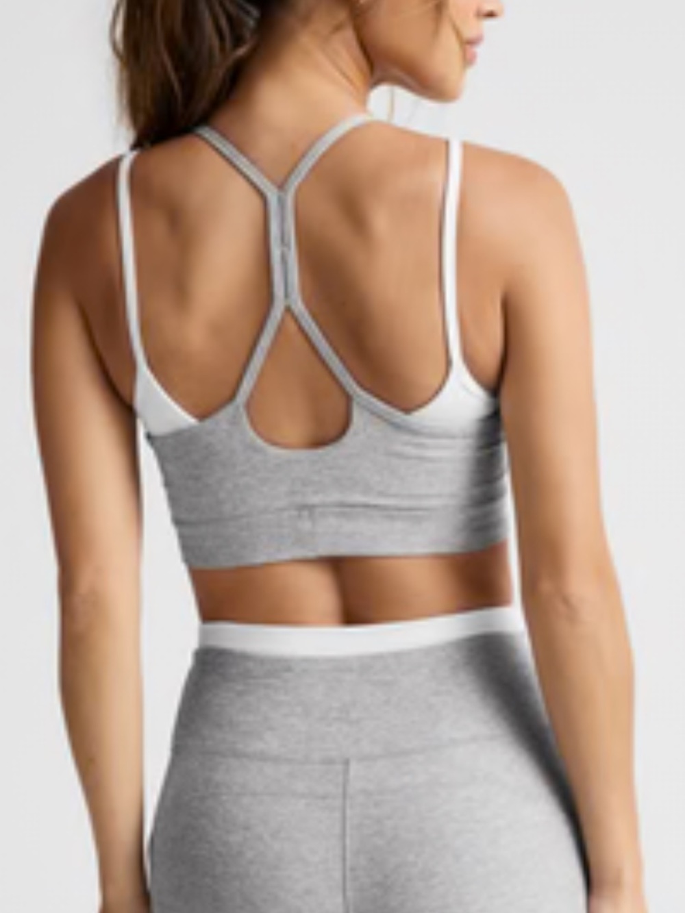 Nwt Beyond Yoga Heather Gray Layered Racerback Longline Sports Bra